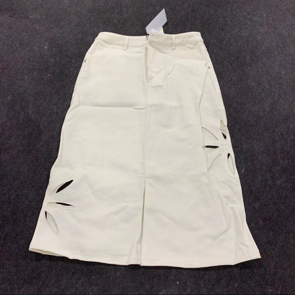 ANTHROPOLOGIE Another Girl Cutwork
Utility Midi Skirt Women's Size M 125.00